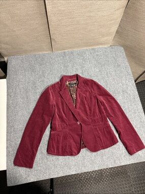 Calvin Klein Jeans Wine Corduroy Single-Button Blazer